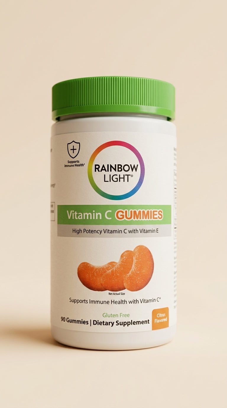 Rainbow Light Vitamin C Gummies Rainbow Light Vitamin C Gummies container on a beige background