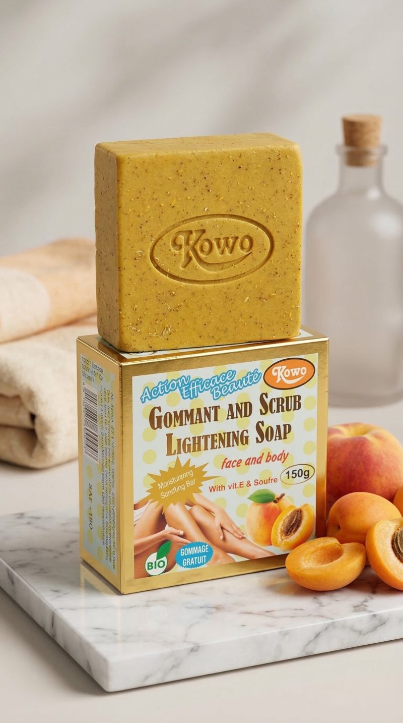 Savon Gommant clat Abricot Soufre Vitamine E Savon Gommant clat Abricot Soufre Vitamine E
