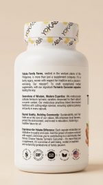 Yoka supplement bottle with text and branding on a beige background