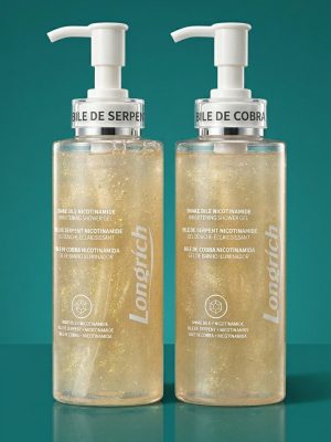 Two bottles of Laundich product on a teal background